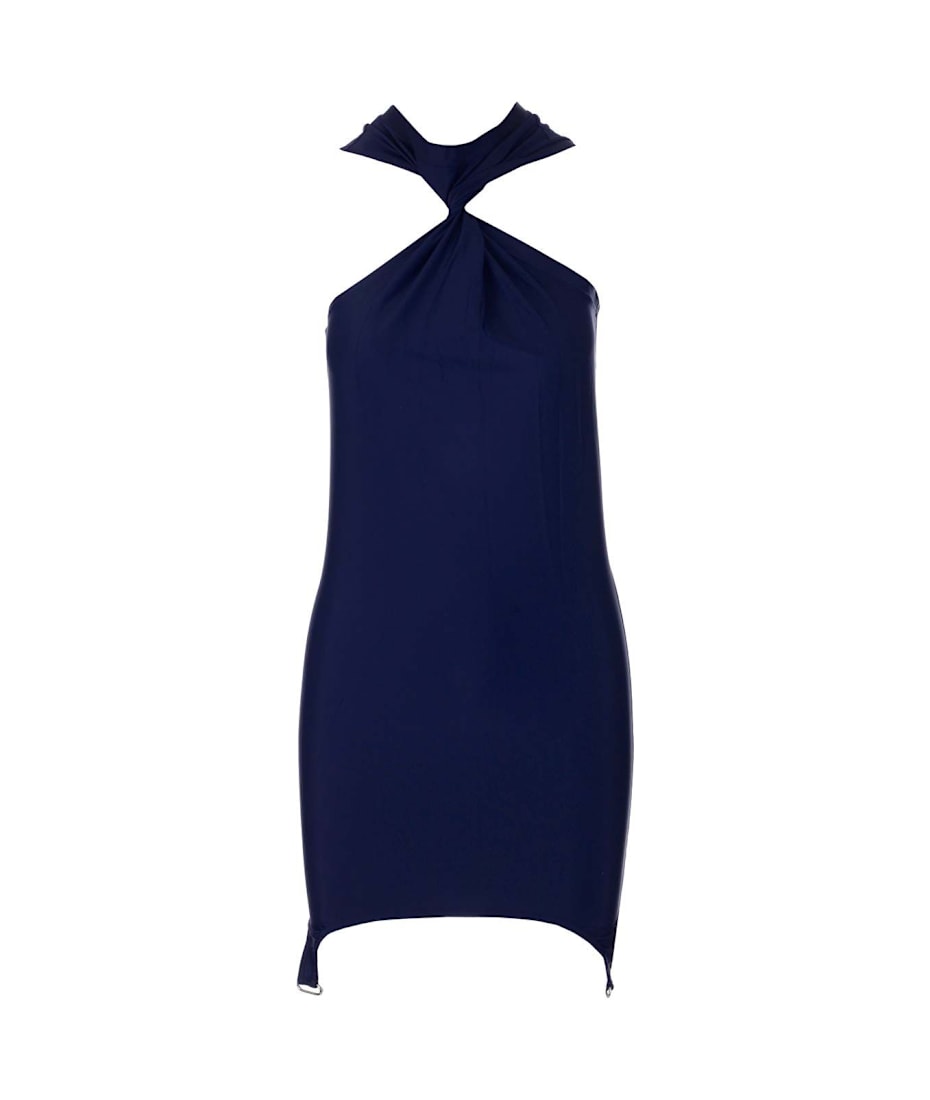 courreges blue dress Courreges Short Sleeve Mini Shift Dress Blue Wool Size 8 main image 0