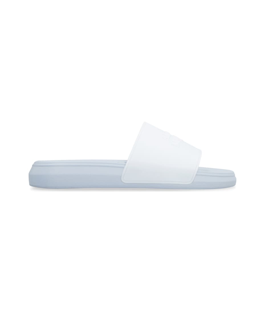 サンダル Alexander Mcqueen White Rubber Slippers Alexander McQueen Logo Detail Rubber Slides | italist
