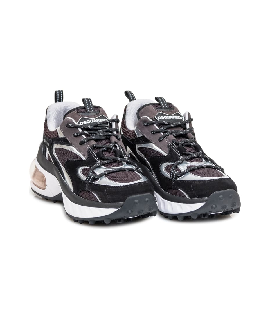 Dsquared2【Bubble スニーカー☆Nero Nero】関税送料込 Dsquared2 Black Bubble Sneakers Dsquared2