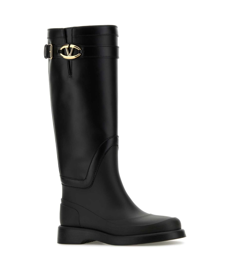 Valentino Garavani Black Leather And Rubber Vlogo The Bold