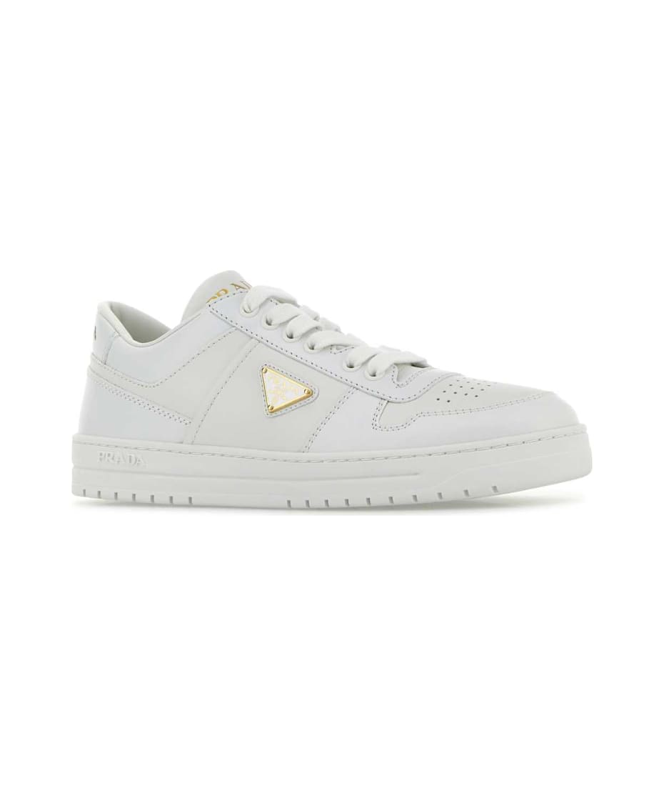 【関税&送料込】Prada White Leather Downtown Sneakers Prada White Leather Downtown Sneakers | italist
