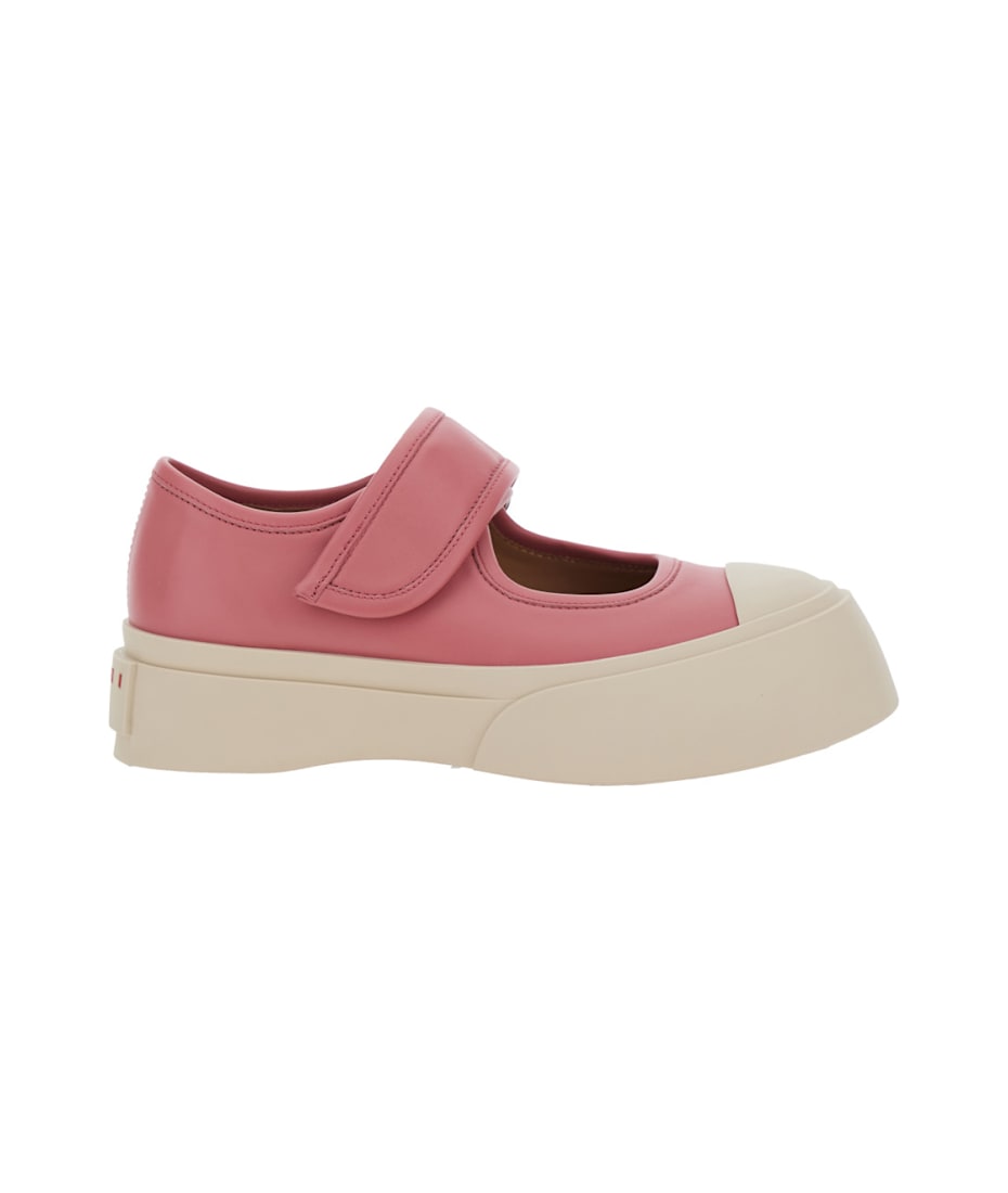 【関税＆送料込み】Marni 'Mary Jane' Pink Sandals With Touc Marni 'mary Jane' Pink Sandals With Touch-strap Closure And
