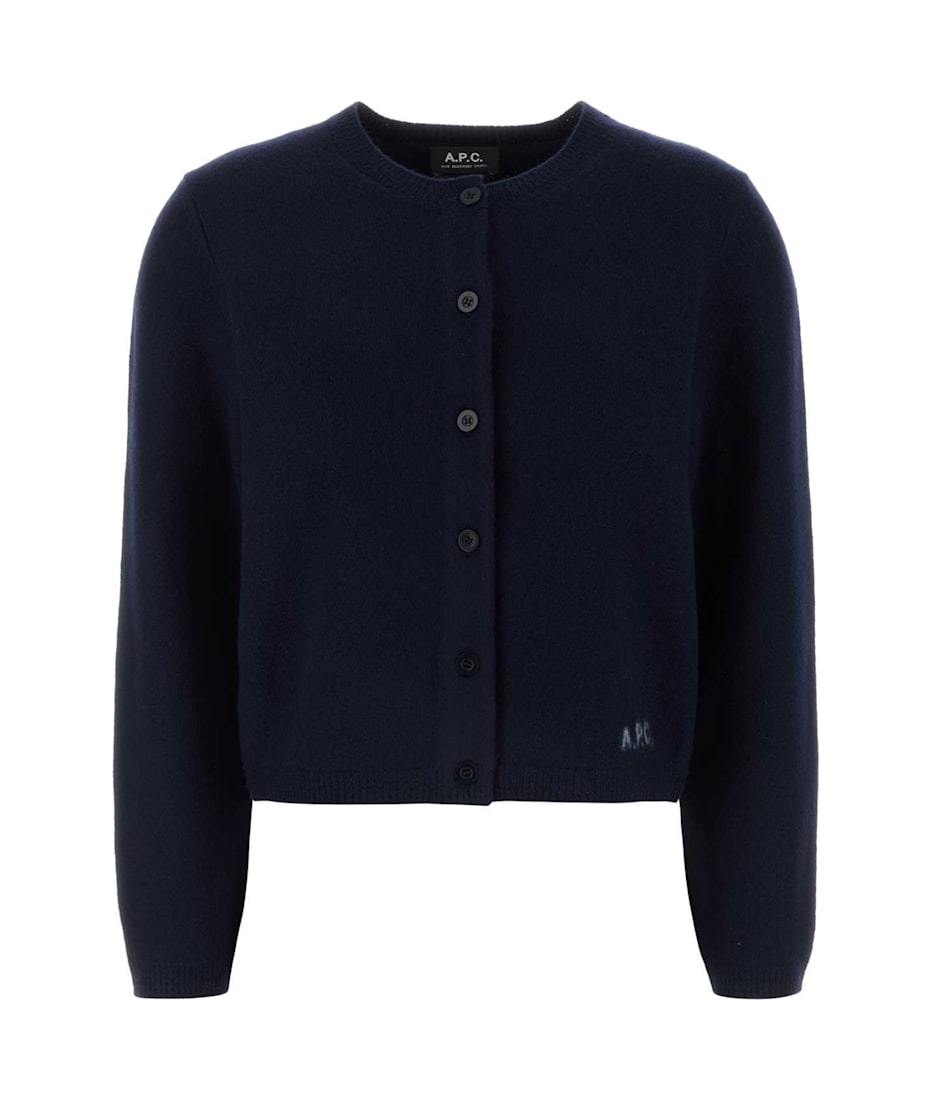 A.P.C. ウール カーディガン ネイビー A.P.C. Navy Blue Wool Cardigan | italist