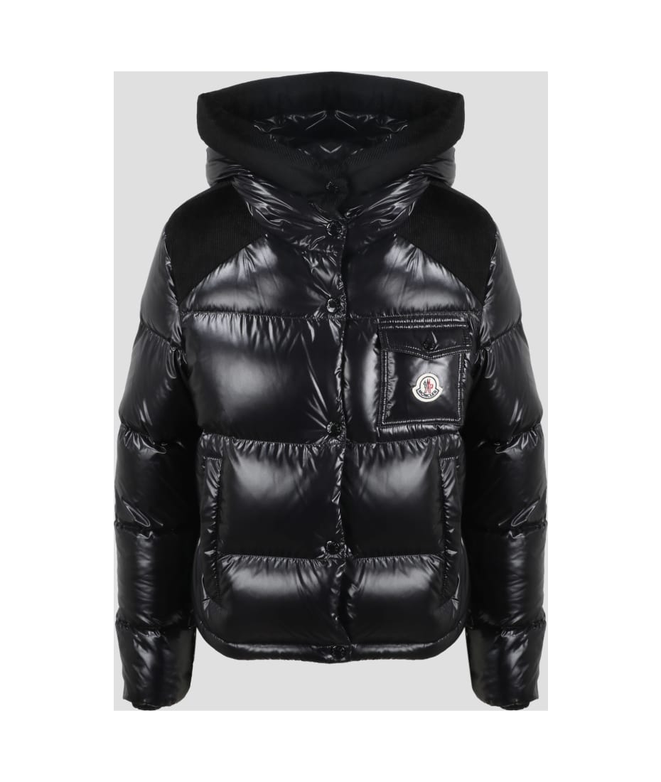 ダウンジャケット・コート MONCLER | Green corduroy splicing down jacket FACHE Moncler Fache Hooded Corduroy-trimmed Quilted Glossed-shell