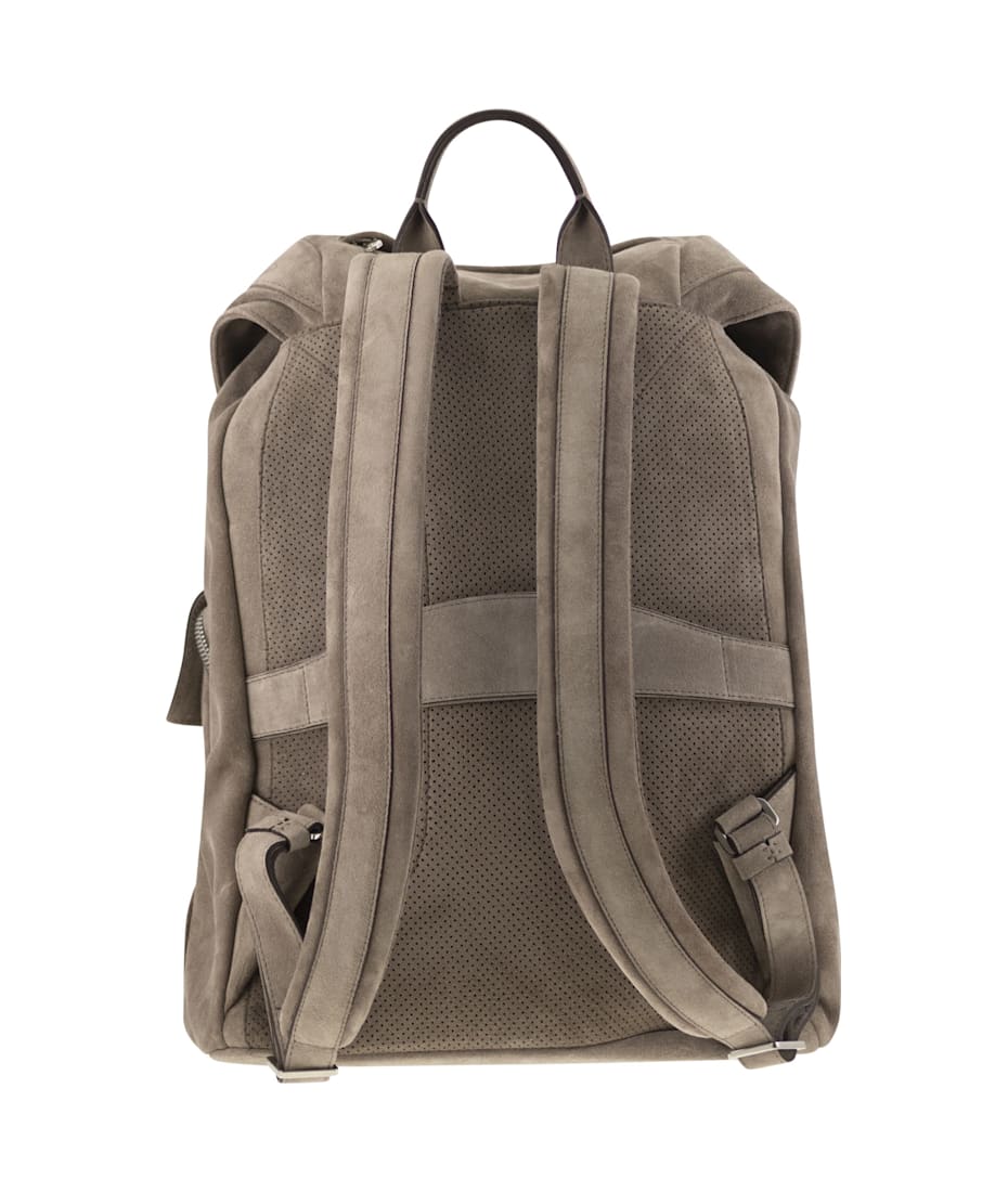 BRUNELLO CUCINELLI バックパック グレー/ブラウン Brunello Cucinelli Suede Backpack | italist