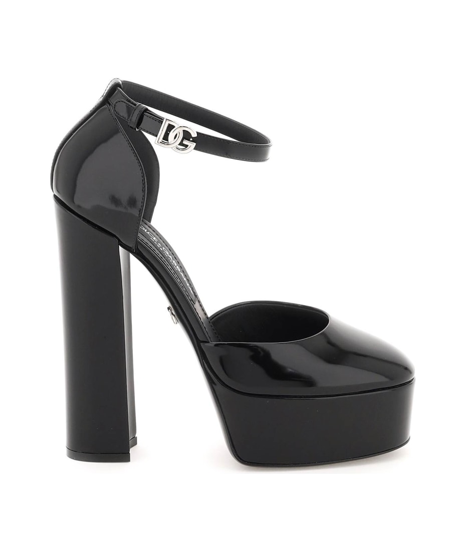 Dolce & Gabbana Polished Leather Platform Pumps | italist, ALWAYS LIKE A  SALE