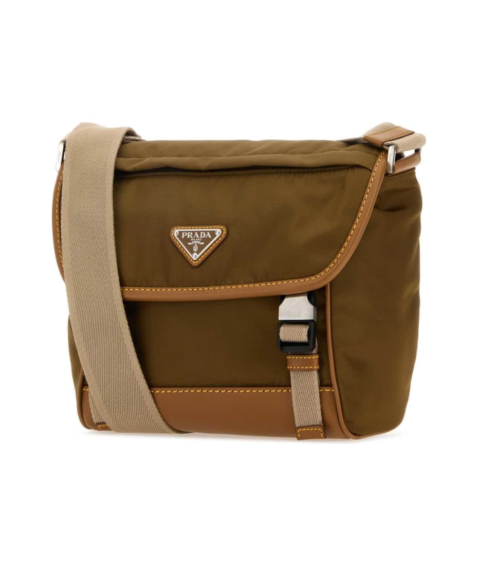 Prada Two-tone Nylon And Leather Crossbody Bag | italist