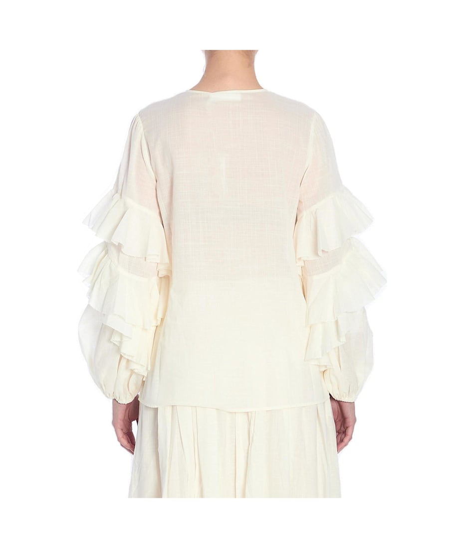 Tシャツ・カットソー Zimmermann SS25 'Acacia Ruffle' blouse (2454TRS252 TEA) Zimmermann Acacia Ruffle Shirt | italist