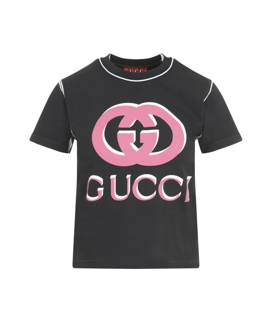 Tシャツ・カットソー GUCCI SS25 Embossed logo shirt (808425ZAJP1 9000) Oversize washed T-shirt with Gucci logo in white washed
