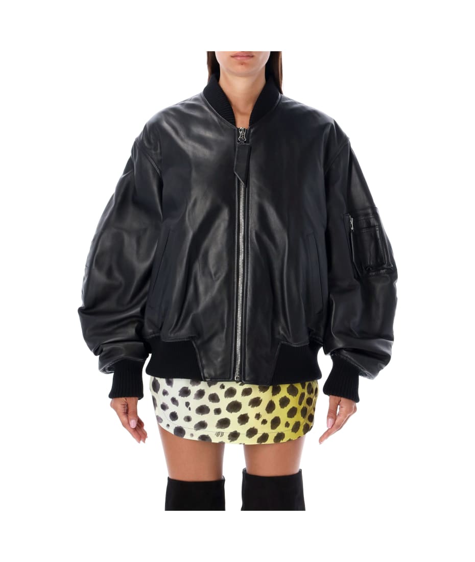 Anja Leather Bomber