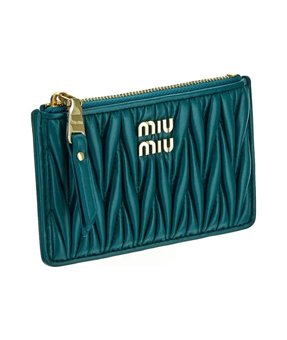 【MIU MIU】MATELASSE NAPPA LEATHER COIN WALLET Miu Miu Matelassé Nappa Leather Envelope Wallet | italist