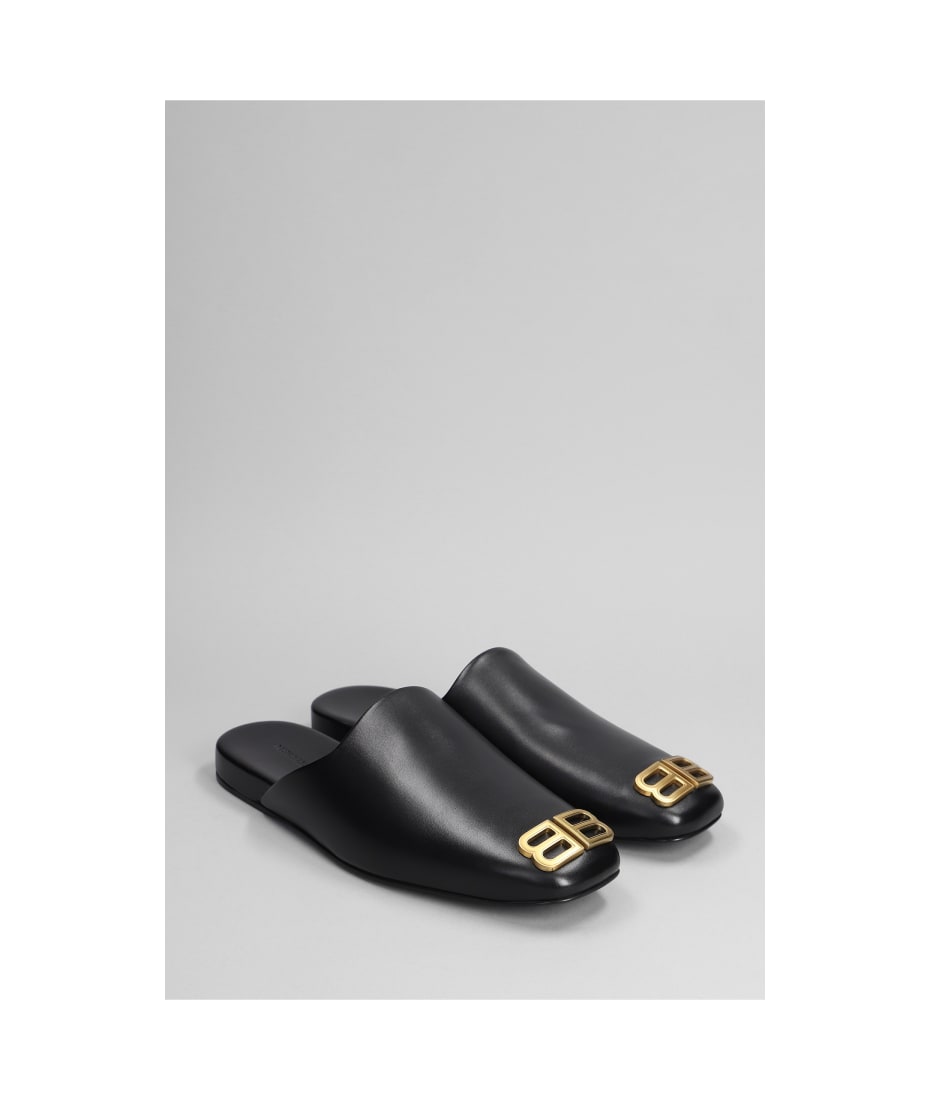 Balenciaga Cosy New Bb Slipper-mule In Black Leather