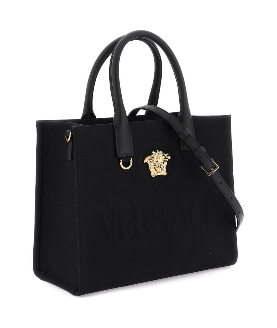 Versace Medusa Small Canvas Black/Pink Tote Bag New FW23