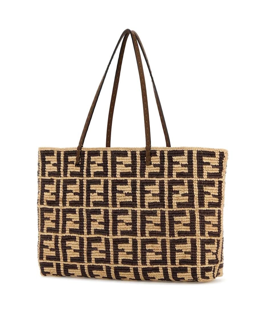 【関税&送料込】Fendi Embroidered Straw Large Roll Shopping Fendi Embroidered Straw Large Roll Shopping Bag | italist