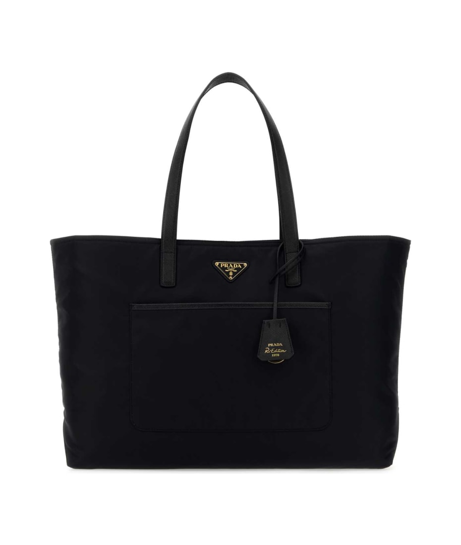 トートバッグ Prada Prada Re-Edition 1978 Large Shopping Bag In Re-Nylon Black Prada Re-Edition 1978 large Re-Nylon and Saffiano