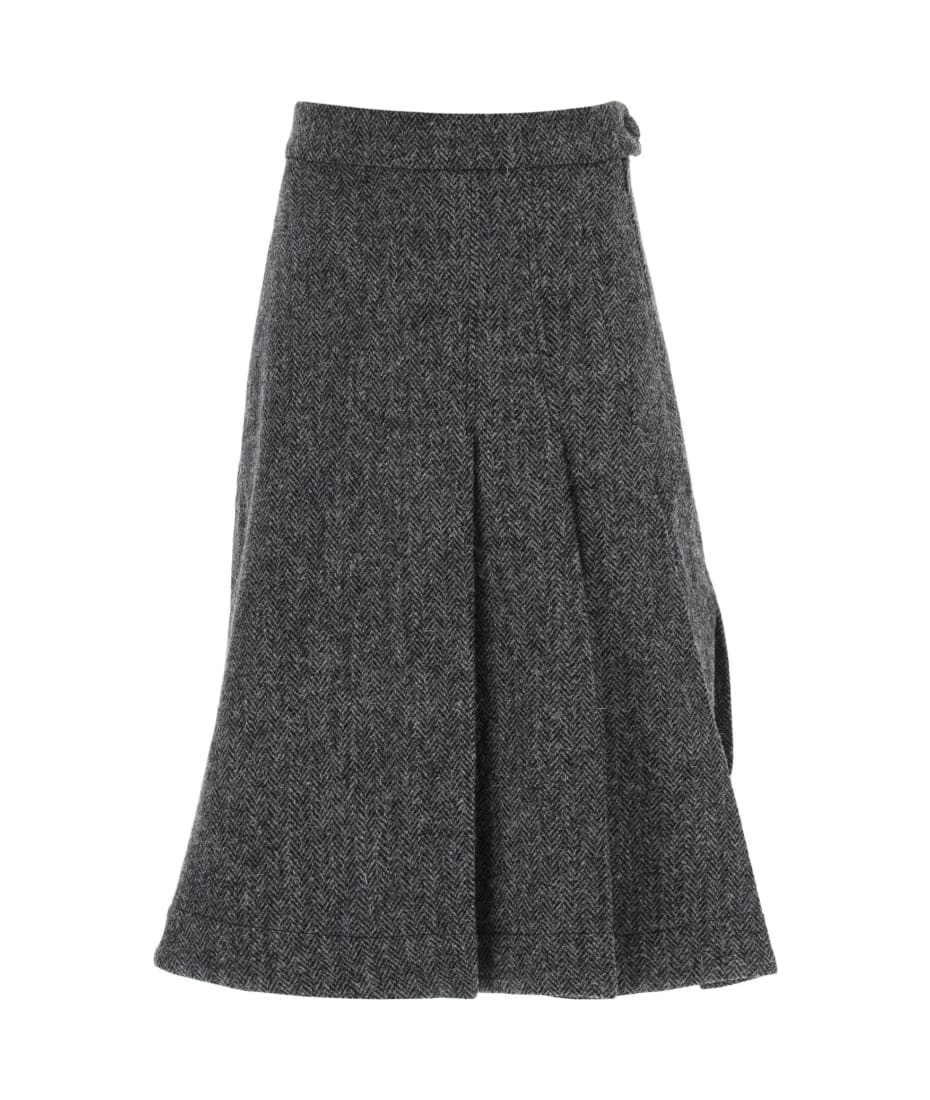 Saks Potts Nicoline A-line Skirt In Herringbone Wool