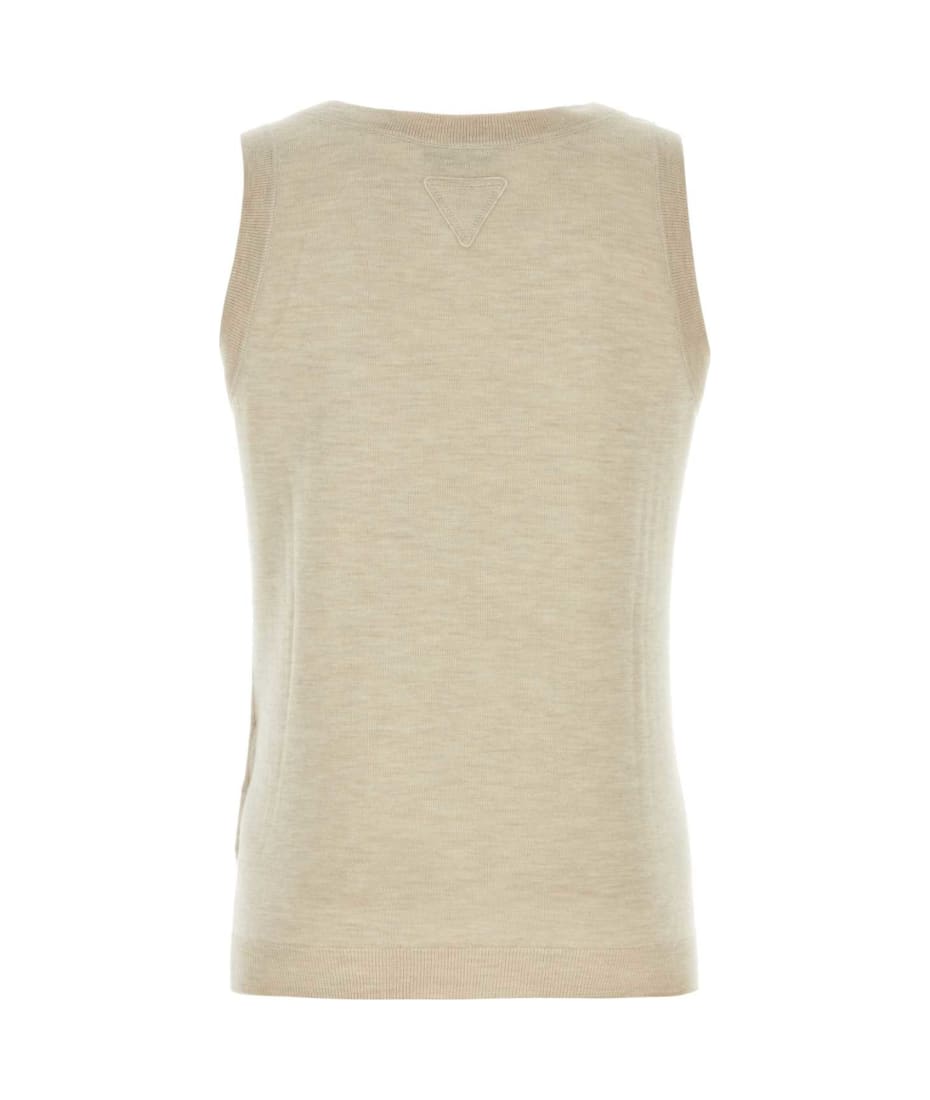 Tシャツ・カットソー PRADA MELANGE SAND CASHMERE TANK TOP Prada Melange Sand Cashmere Tank Top | italist