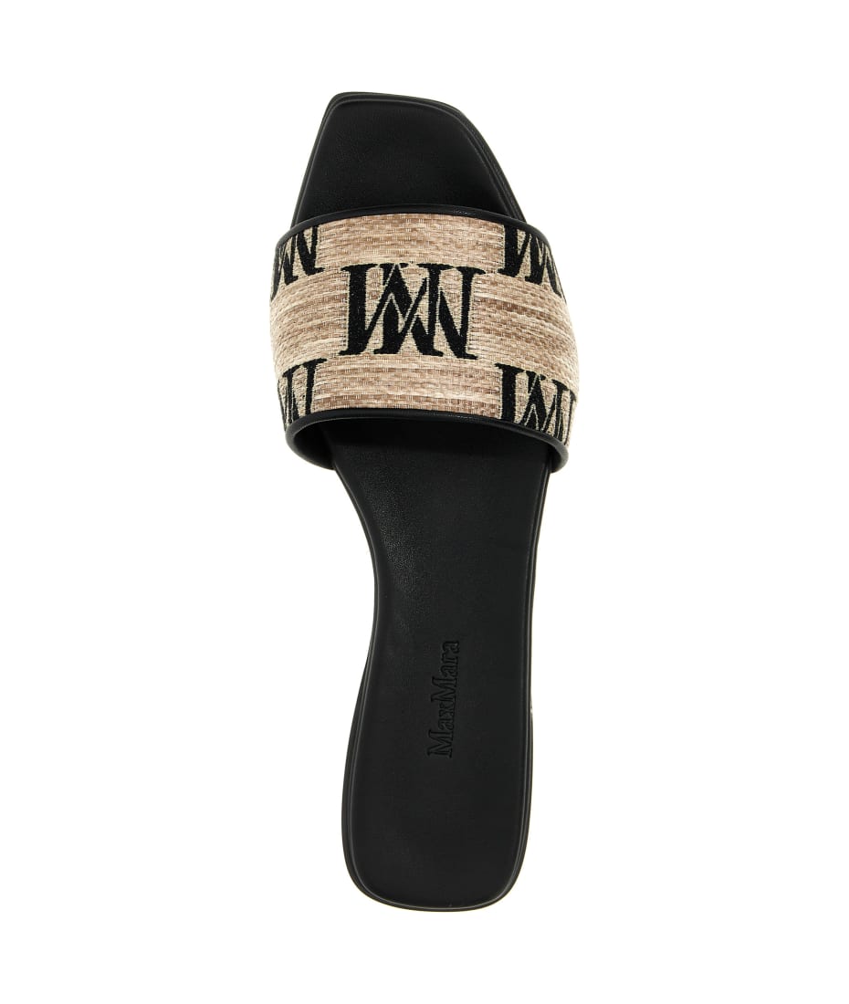 Max Mara 'logoslide' Sandals - NEUTRALS/BLACK
