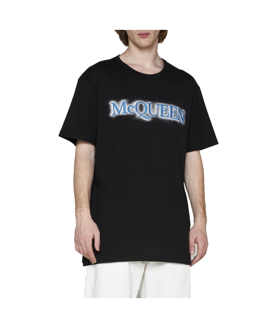 Tシャツ・カットソー alexander mcqueen Logo embroidery shirt (826636QNAAX 1000) Alexander McQueen logo-embroidered Cotton T-shirt | White