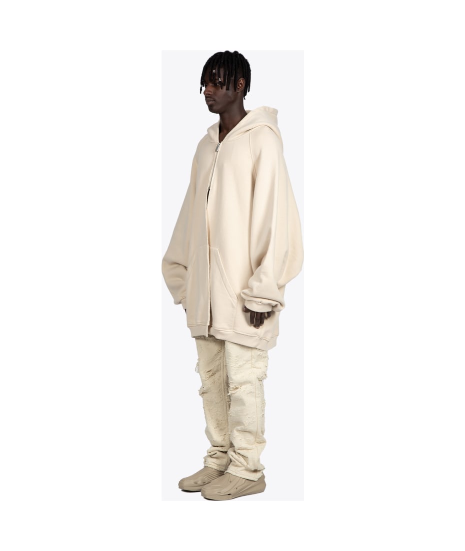 1017 ALYX 9SM Raw Cut Hoodie Beige cotton oversized hoodie with