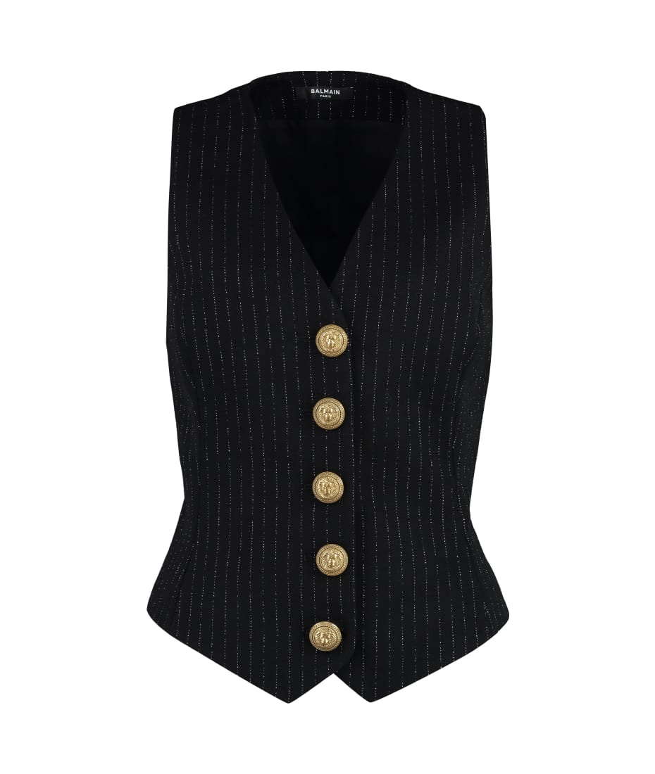 【BALMAIN】ベルト付き wool vest Balmain Wool Vest | italist