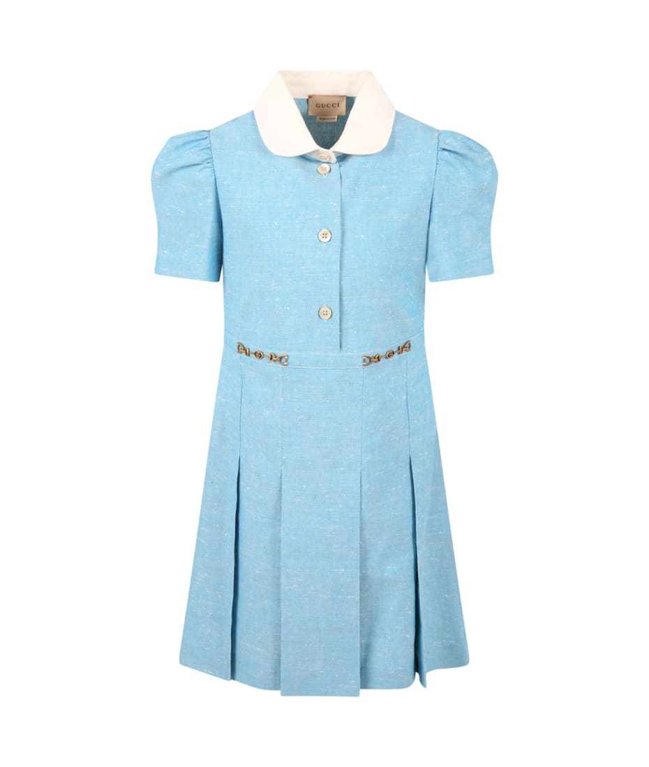 gucci light blue dress