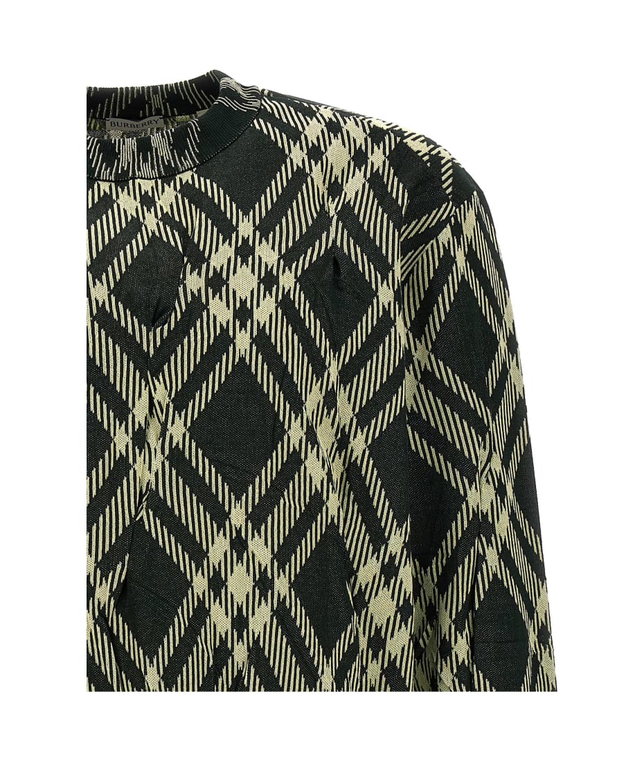 Burberry kids Check Crinkled Sweater - Green