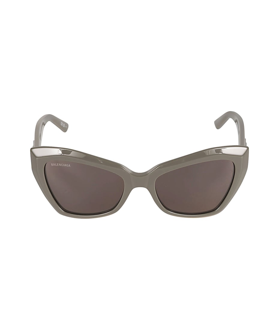 White BB-plaque cat-eye acetate sunglasses, Balenciaga