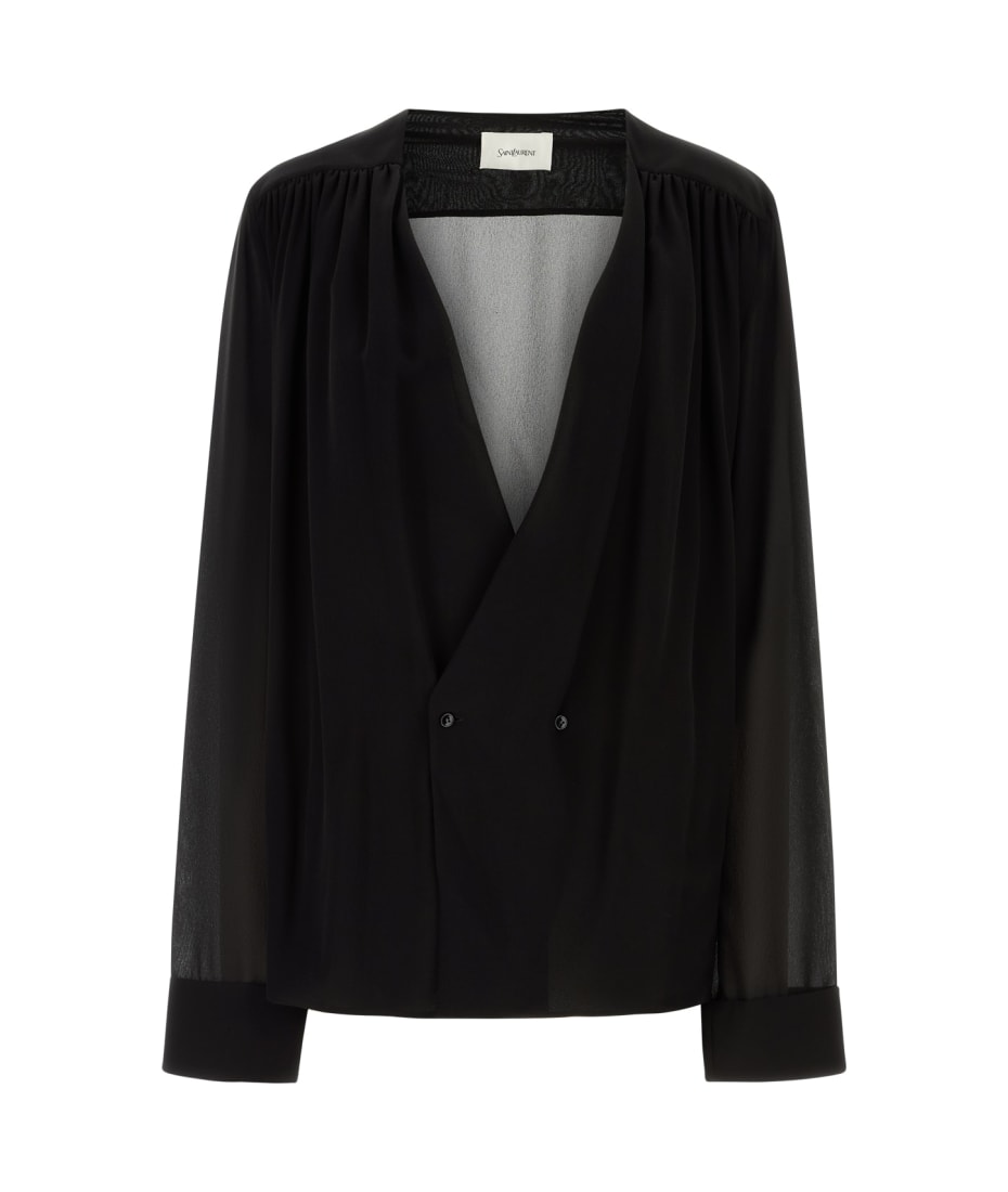 Saint Laurent Black Crepe Shirt | italist