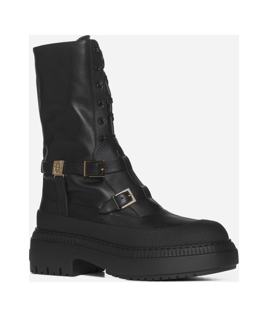 FENDI デルフィナ Fendi Delfina Leather Biker Boots | italist
