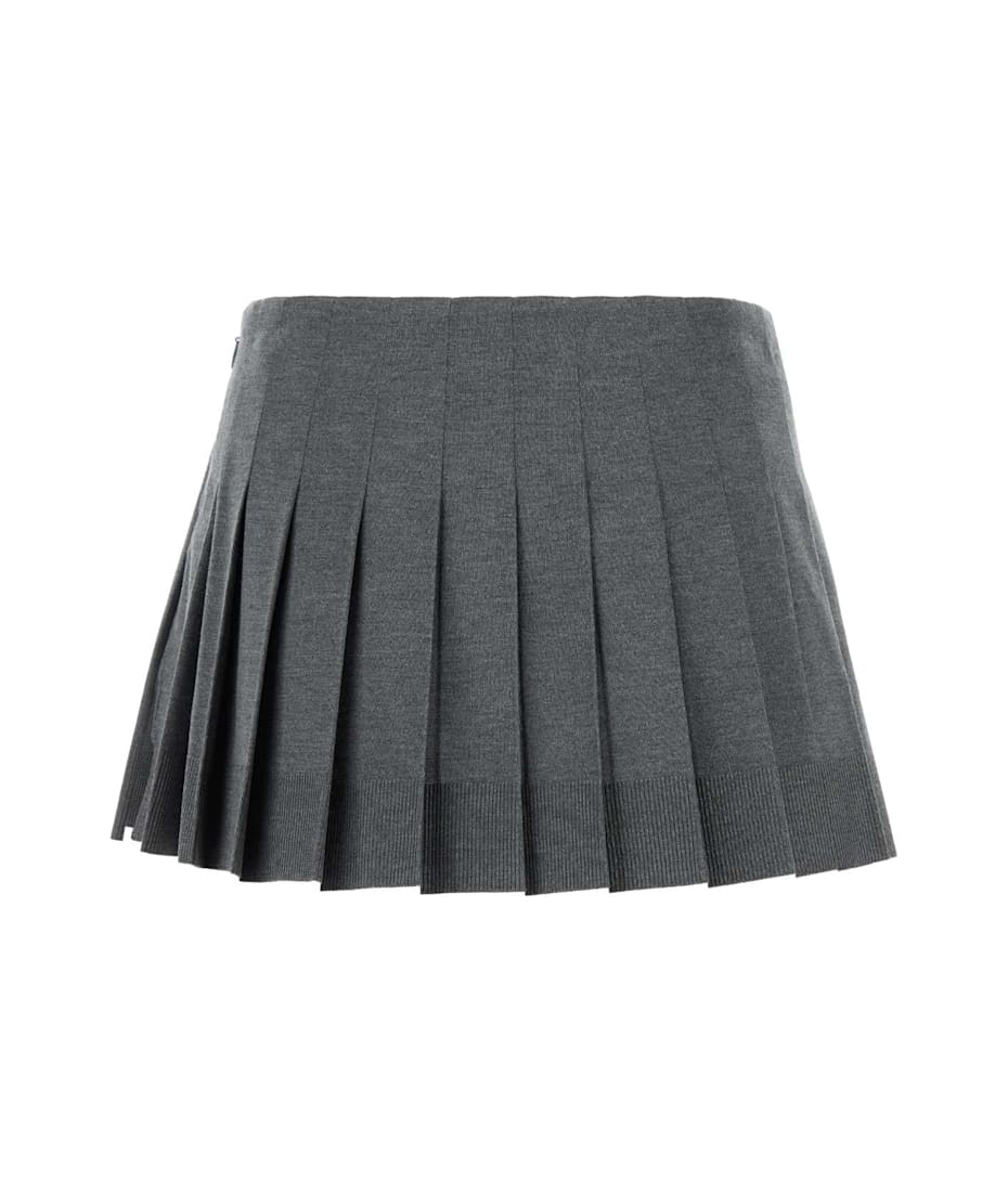 ミニスカート Miu Miu Dark Grey Silk Blend Mini Skirt Miu Miu Dark Grey Silk Blend Mini Skirt | italist