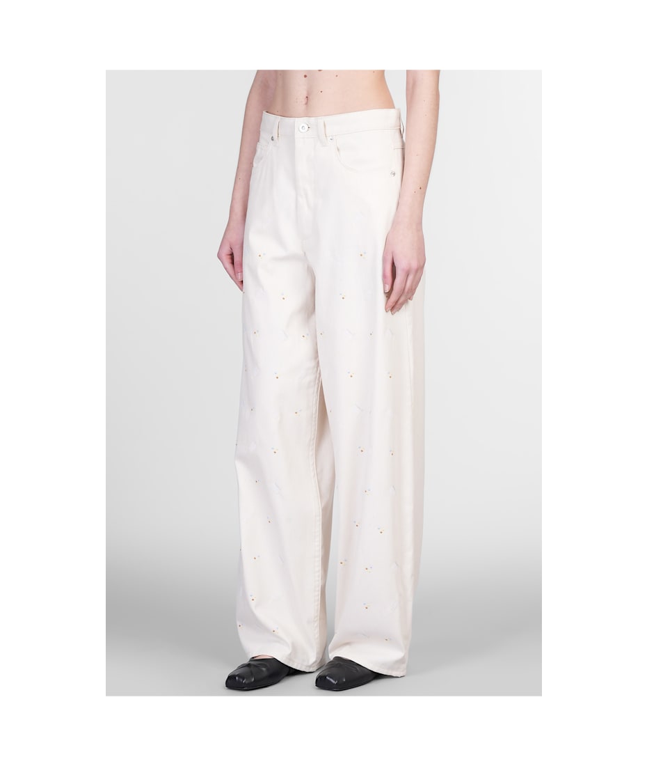 【送料&関税込】Marni Pants In Beige Wool Soft beige wool blend trousers with Marni Symbol | Marni