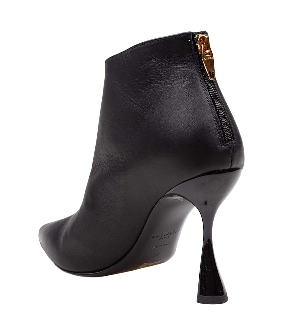 Balmain Black Leather Ankle Boot | italist