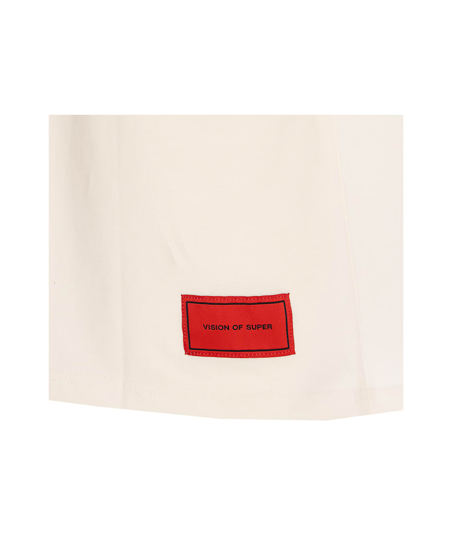 Tシャツ・カットソー VISION OF SUPER T-SHIRT WITH EMBROIDERED RED HEART RED T-SHIRT FLAMING HEART | Vision of Super SS24