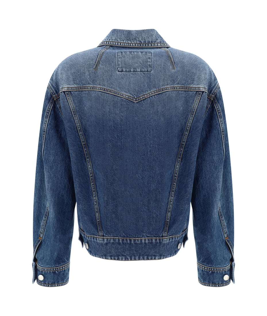 ジャケット Alexander McQueen Denim jacket ALEXANDER McQUEEN Women's Peplum Denim Jacket Blue Cotton 40