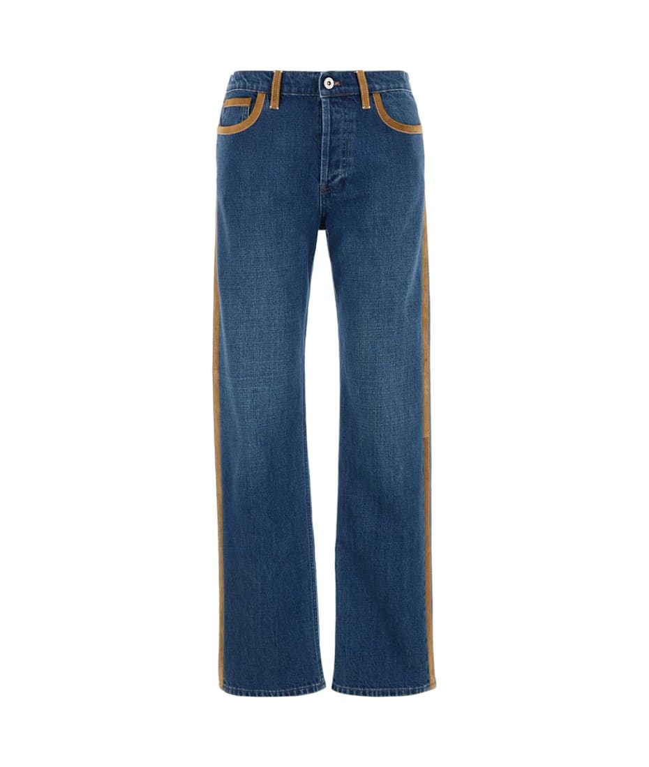 デニム・ジーパン Miu Miu Jeans with leather inserts Miu Miu Denim Jeans | italist