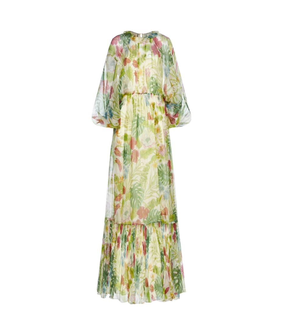 gucci green floral dress Gucci Silk Print Tunic Dress main image 1