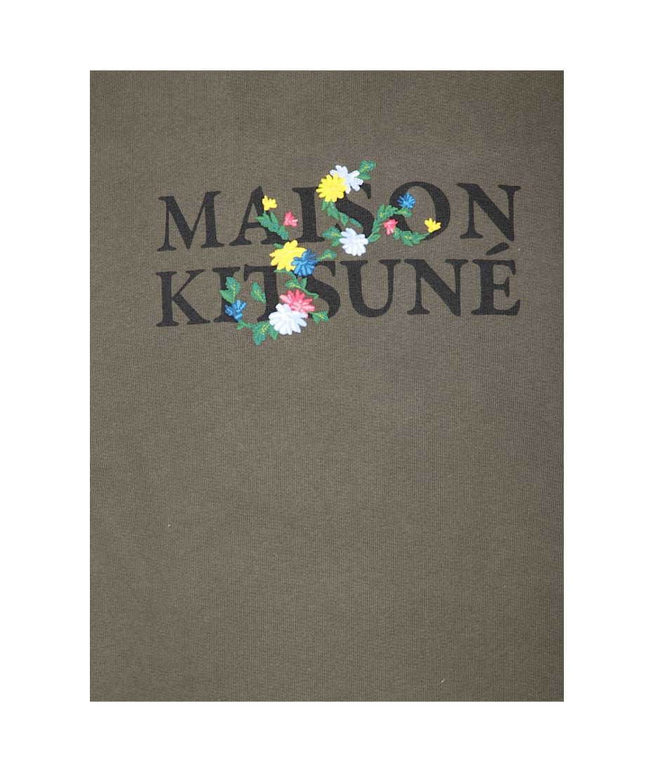 【送料&関税込】Maison KitsunAC Flowers Military Green Sweat Maison Kitsuné Flowers Military Green Sweatshirt | italist