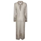 Marine Serre Moon Diamant Silk Crepon Button Up Dress