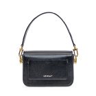 Off-White Black Leather Small Plain Binder Handbag | italist