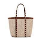 Valentino Garavani Two-tone Canvas Medium Rockstud Handbag