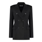 【送料&関税込】SportMax Adamo Double Breasted Blazer Adamo virgin wool blazer in black - Sportmax | Mytheresa