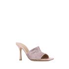 サンダル・ミュール BOTTEGA VENETA Pink Satin Stretch Mules Bottega Veneta Stretch Mule Sandals in Hollyhock | FWRD