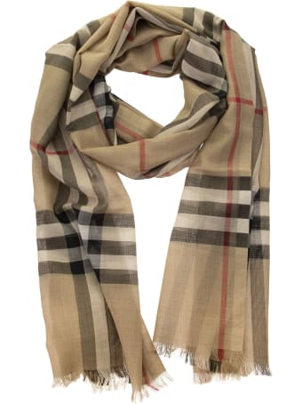 Burberry Lightweight Check Wool Silk Scarf