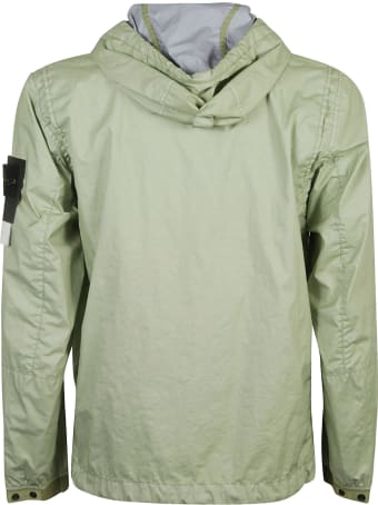 Stone Island Logo Patched Plain Windbreaker