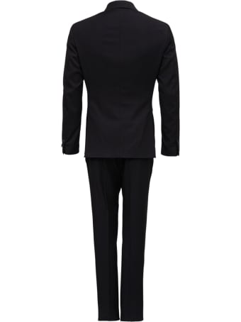 Tonello Double-breasted Black Viscose Blend Jacket