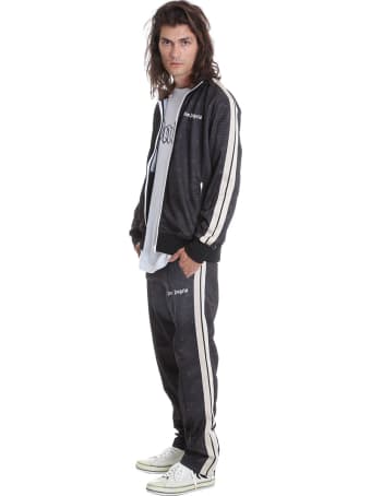 Palm Angels Croco Track Sweatshirt In Black Polyester