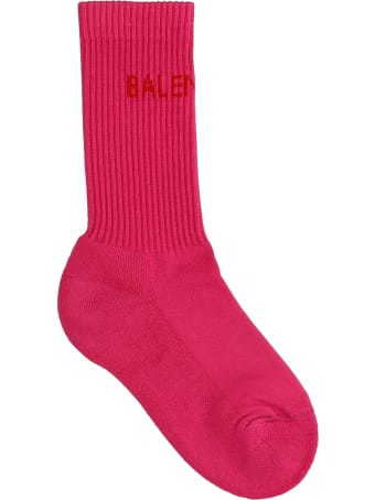 Balenciaga Socks In Rose-pink Cotton