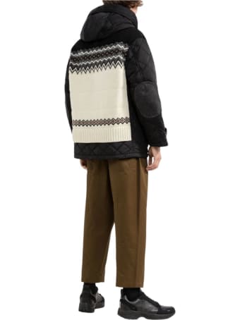 Junya Watanabe Comme Des Garçons Hooded Padded Caban W/knitted Inserts