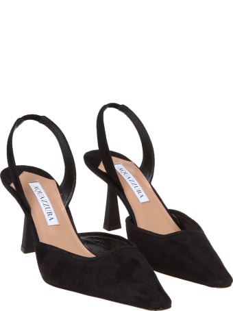 Aquazzura Maia Sling 75 In Black Suede
